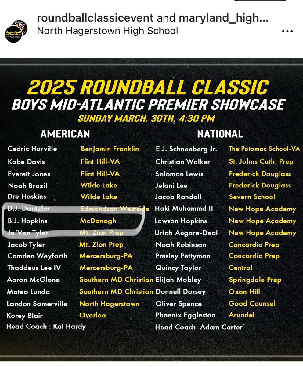 Allstar Basketball Showcase
<a href="/RBallClassic/">The Roundball Classic</a> <a href="/McDMBasketball/">McDonogh Boys Basketball</a>