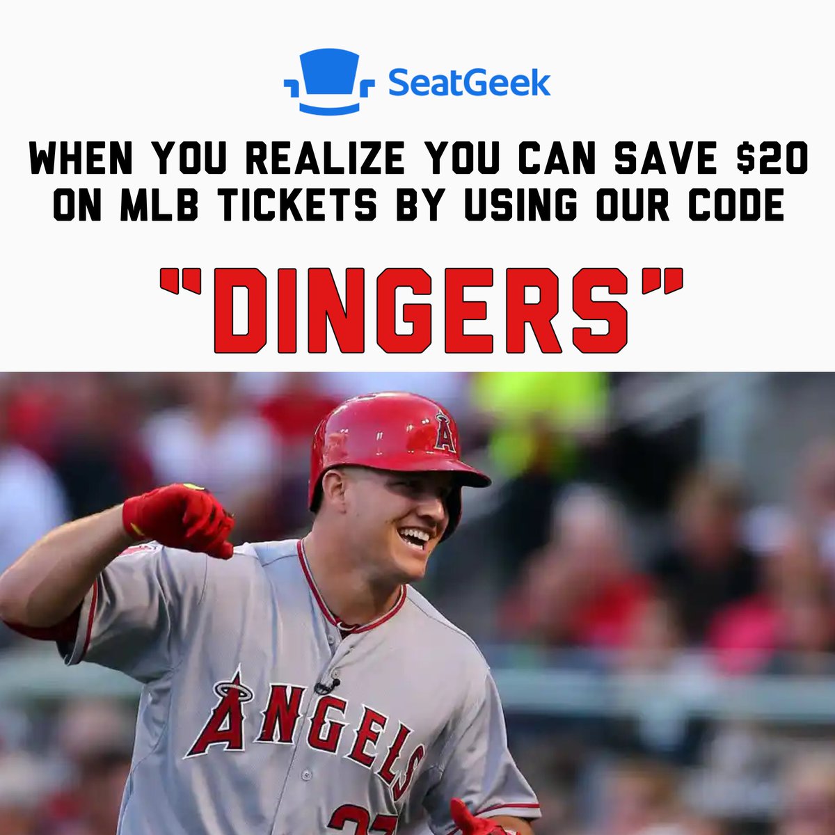 KentMurphy's tweet image. We have partnered with @SeatGeek to get you guys to a ballgame this season ⚾️
Use our code “DINGERS” to receive $20 off your purchase! Who is going to a game this year? Head over to the SeatGeek app or SeatGeek.com to get your tickets 👀🔥