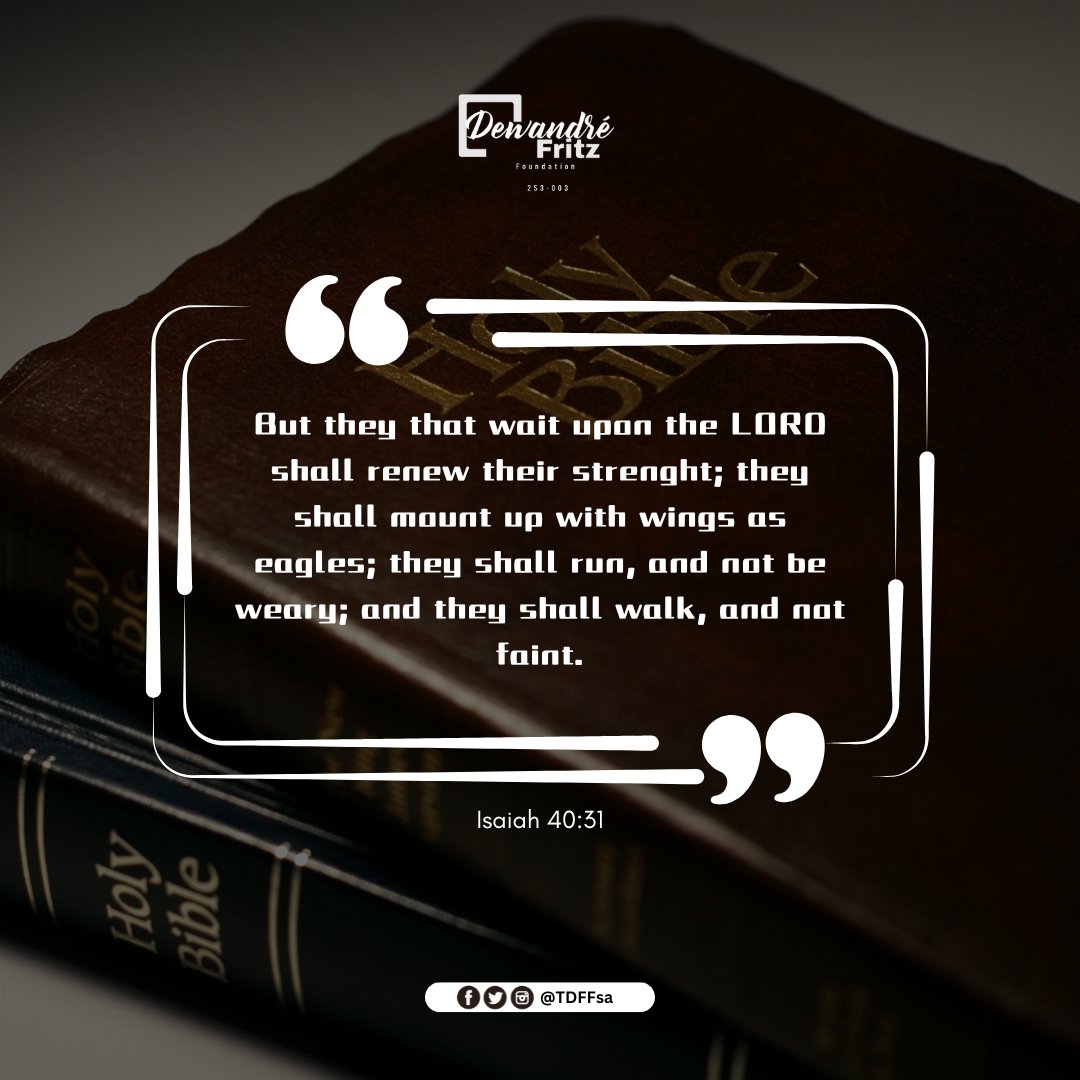 TDFFsa's tweet photo. Monday Devotion

Peace and blessings for the new week.

#tdffza #community #development #upliftment #Vision2030 #MondayMotivational #createhope https://t.co/3ZsGfa8CWB