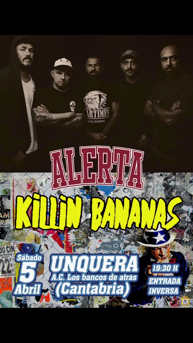 Seguimos con nuestra gira presentación HARTOS DE ESCUCHAR MENTIRAS TOUR. El próximo 5 de abril estaremos en Unquera en Asociación Cultural Los Bancos de Atrás - Devarock junto a nuestros hermanos KILLIN BANANAS!!! 

Os esperamos!!!!