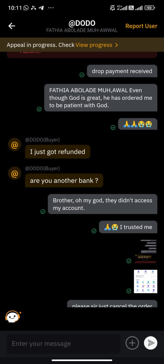 I am a victim of a scam on the Bybit platform <a href="/Bybit_Official/">Bybit</a> <a href="/BybitAfrica/">Bybit Africa</a>

P2P transaction. 
where a vendor marked the payment as complete without actually sending the money.

"It's been two days since I filed an appeal with Bybit support, still I haven't received any response."
