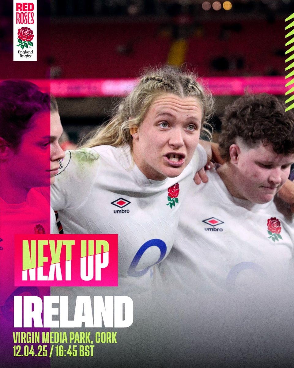 Next up for the Red Roses in the <a href="/Womens6Nations/">Guinness Women's Six Nations</a>

📍IRELAND, Cork
🗓 12 April, 16:45 KO
🎥 Live on BBC
