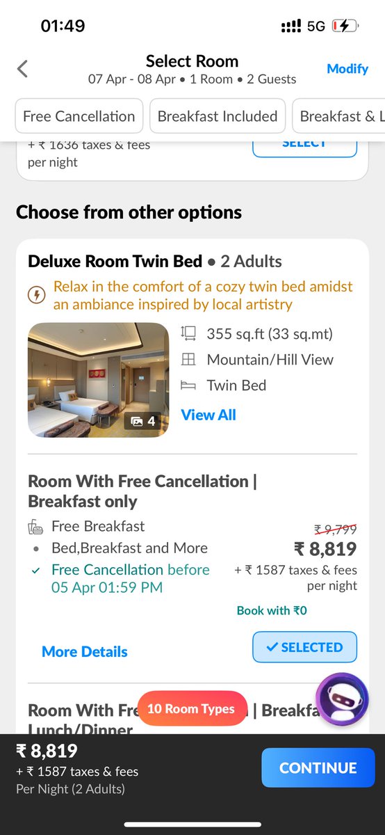 shaelpx's tweet photo. Very very disgusted with @makemytripcare @makemytrip You guys fool us like anything, I booked a 3 rooms in Taj and that said it will have breakfast, but when I received the booking details. This is fraud, and such a cheap thing to do. Never using the app again. https://t.co/LGfLdugWnh