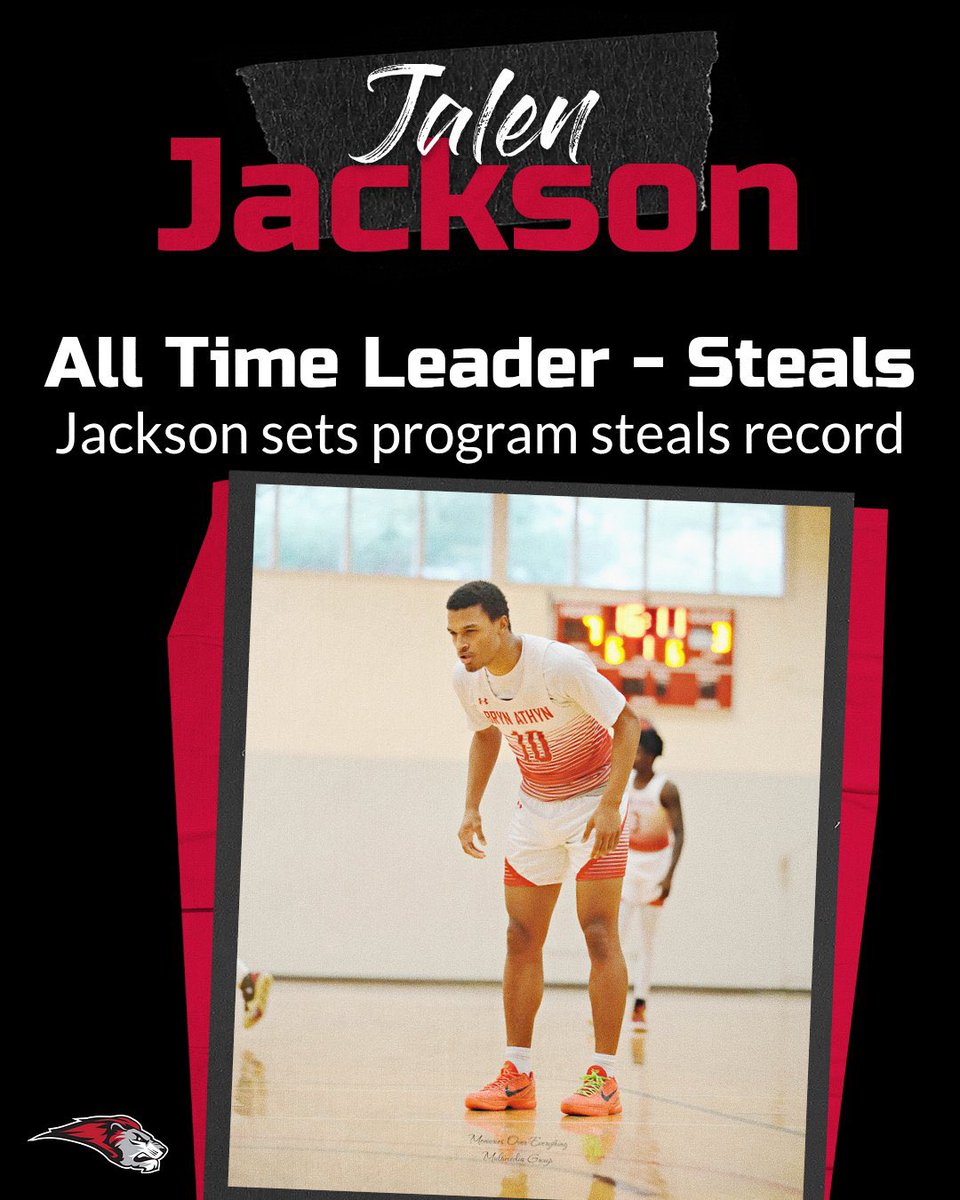 Congrats to senior guard Jalen Jackson on becoming the program’s all time leader in steals in just two seasons #OnTheHunt #D3Hoops