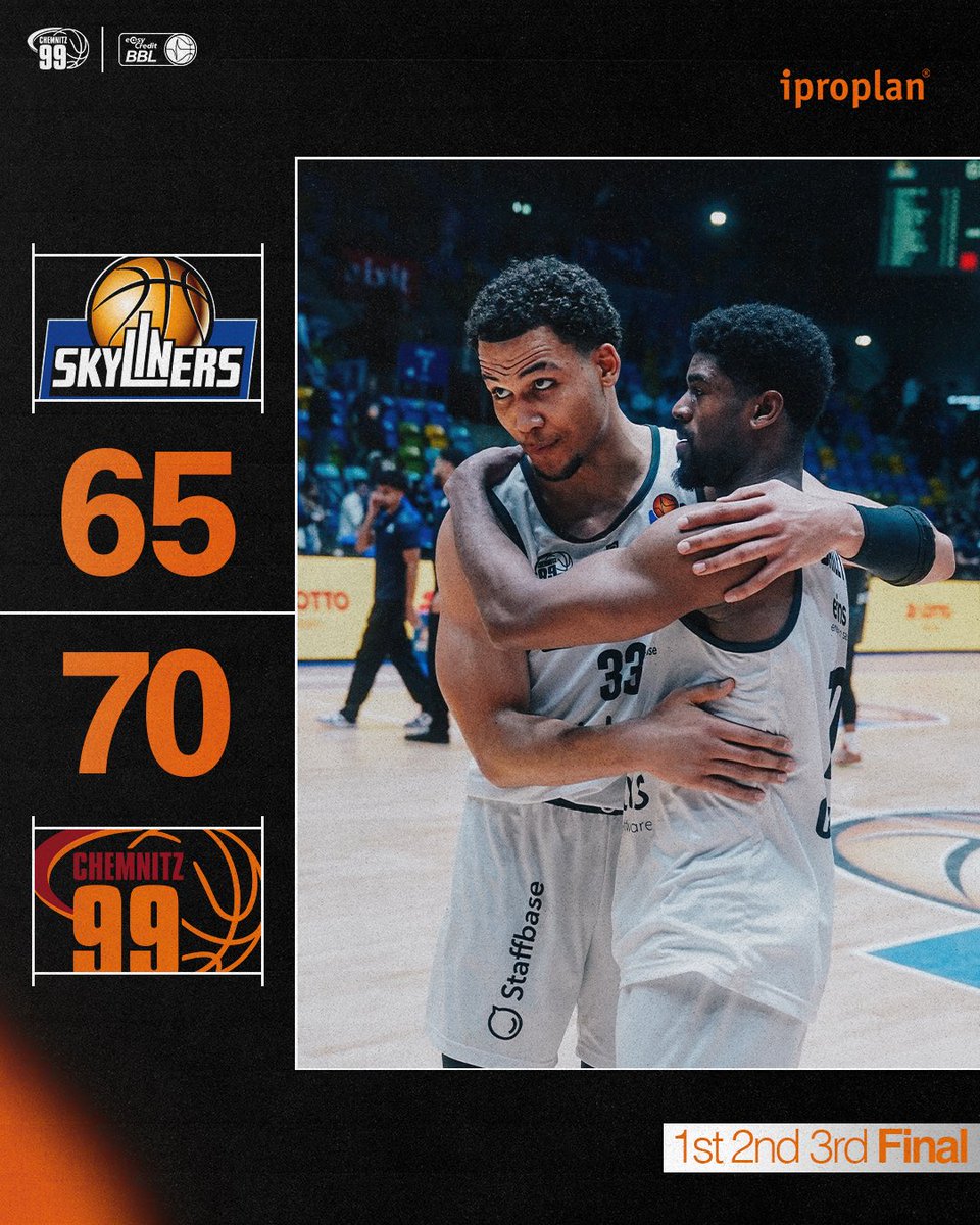 dubskiiiiii 🧡

YESSIR!!! Wir kommen gegen die Skyliners nochmal zurück und gewinnen, wenn auch nicht ganz so schön, mit 70:65! 🔥

🔝 Die Topscorer sind Jeff Garrett, Victor Bailey &amp; Kevin Yebo mit jeweils 13 Punkten