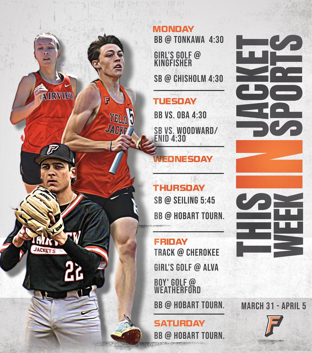 FV_athletics1's tweet image. 𝙏𝙃𝙄𝙎 𝙒𝙀𝙀𝙆 𝙄𝙉 𝙅𝘼𝘾𝙆𝙀𝙏 𝙎𝙋𝙊𝙍𝙏𝙎

#jackettrack #jacketbaseball #jacketsoftball #jacketgolf