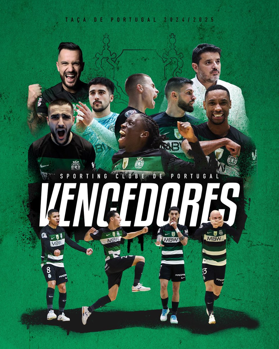 A Taça de Portugal é 𝐕𝐄𝐑𝐃𝐄 𝐄 𝐁𝐑𝐀𝐍𝐂𝐀 🏆

O #FutsalSCP vence o SL Benfica por 4-3 e conquista a 🔟.ª Taça de Portugal da nossa História. 

Parabéns, Leões! 🦁