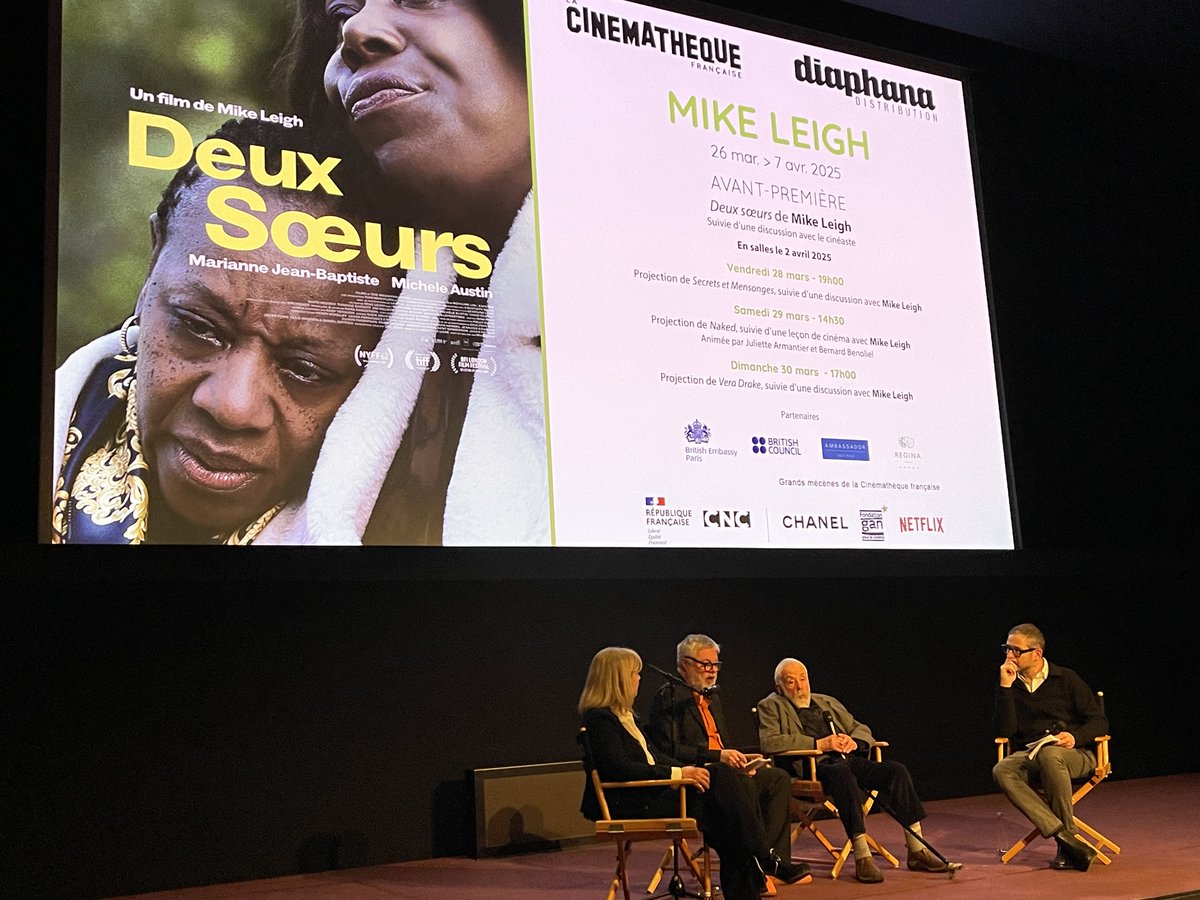 Anne Duncan (@annedunc) on Twitter photo Honoured to open the Mike Leigh Retrospective at <a href="/cinemathequefr/">La Cinémathèque</a> w/ Mike Leigh, Costa-Gavras
A fantastic evening celebrating British cinema, featuring Hard Truths & a riveting discussion with Leigh.
Thanks to <a href="/Diaphana/">Diaphana</a>, <a href="/fr_British/">British Council</a> <a href="/UKinFrance/">UK in France</a>! 🎬🇬🇧#MikeLeigh #Cinema Honoured to open the Mike Leigh Retrospective at <a href="/cinemathequefr/">La Cinémathèque</a> w/ Mike Leigh, Costa-Gavras
A fantastic evening celebrating British cinema, featuring Hard Truths & a riveting discussion with Leigh.
Thanks to <a href="/Diaphana/">Diaphana</a>, <a href="/fr_British/">British Council</a> <a href="/UKinFrance/">UK in France</a>! 🎬🇬🇧#MikeLeigh #Cinema
