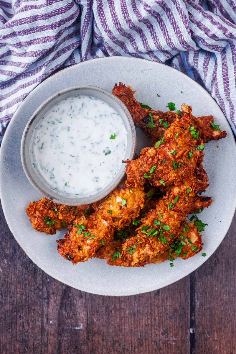 You can't beat crispy chicken when it comes to comfort food and these Air Fryer Chicken Tenders are about as easy as comfort food gets. Ready in just 15 minutes, hungryhealthyhappy.com/air-fryer-chic… #airfryer #airfryerrecipe #airfryerideas