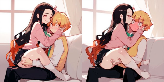 Zenitsu x Nezuko / ぜんねず 
リクエストあったついで
#鬼滅の刃 #DemonSlayer 