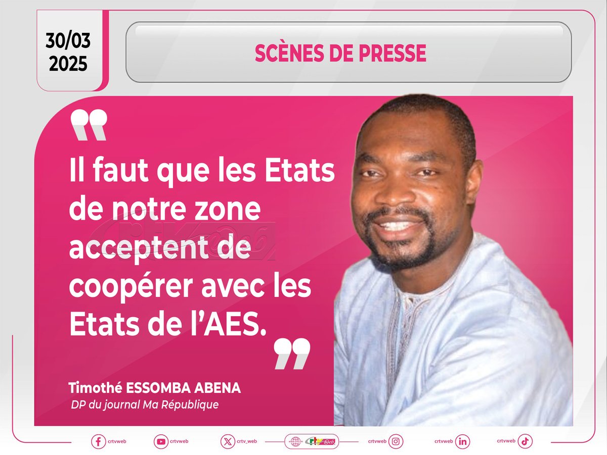 Pour lutter contre Boko Haram, voilà sa solution, rejoindre les Etats de l'AES (L'Alliance des États du Sahel ). Burkina Faso🇧🇫, Niger 🇳🇪 , Mali🇲🇱...

#ScenesDePresse #CRTV #CRTVweb