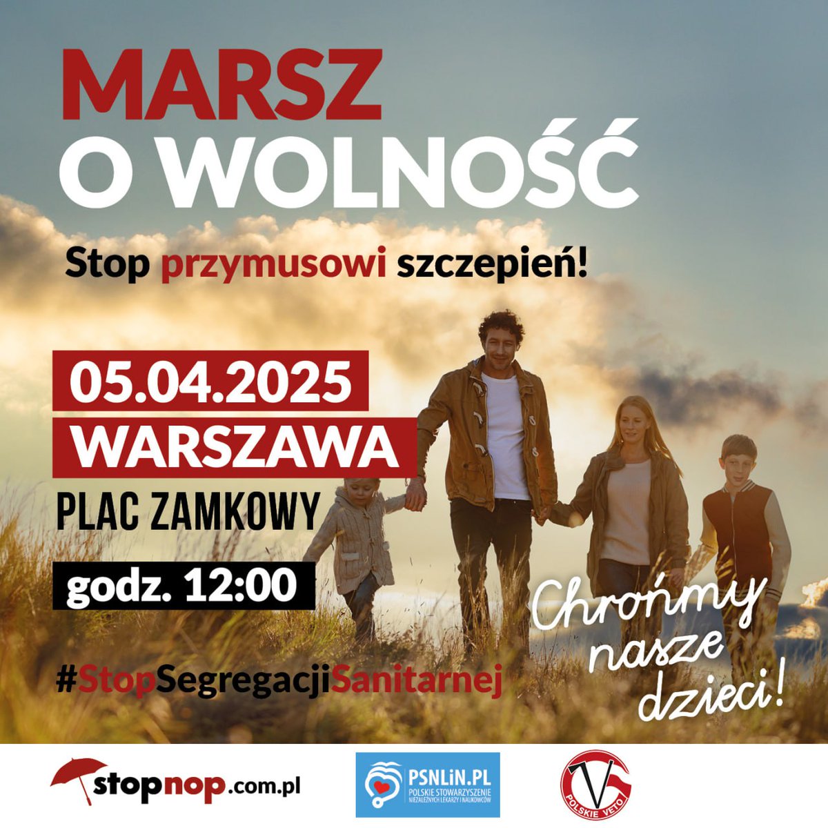 🟥MARSZ WOLNOŚCI I ZDROWIA - Protest Przeciw Przymusowi Szczepień
➡️ Weź udział w Marszu o Wolność 5 kwietnia 2025 r. o godzinie 12:00 i zablokuj zamordyzm władzy wobec naszych dzieci i nas wszystkich!
🔗 psnlin.pl/news,marsz-wol…