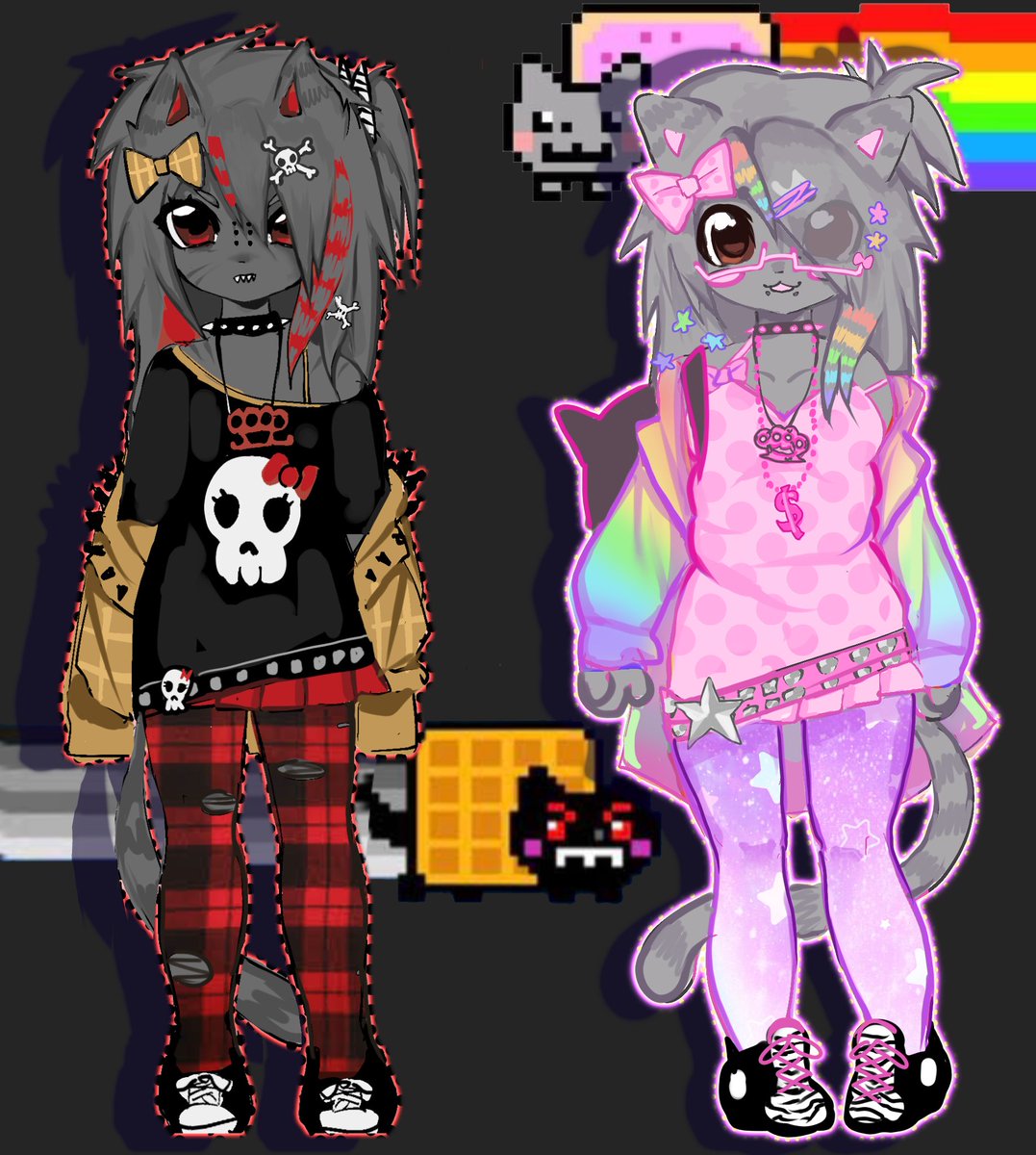 mila (comms open) (@nyawaf) on Twitter photo nyan cat & tac nayn designs >_> nyan cat & tac nayn designs >_>