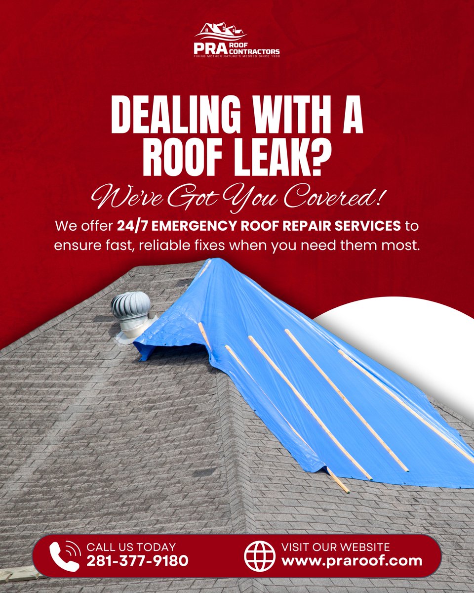 Dealing with a roof leak can be stressful, but PRA Roof Contractors is here to help with our 24/7 emergency roof repair services. Whether it's a small drip or a major leak, our expert team ensures fast, reliable fixes to protect your home from further damage.
#EmergencyRoofRepair