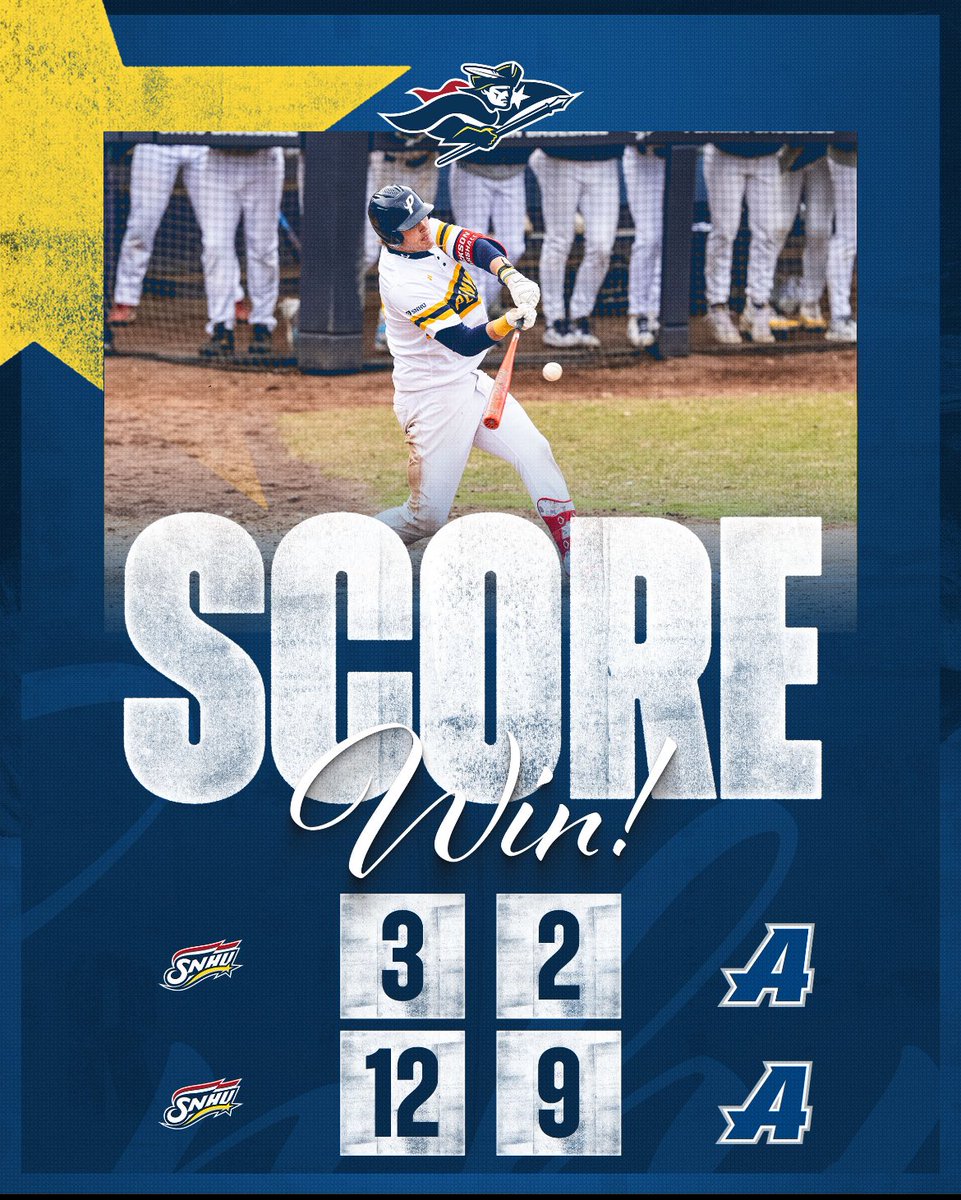 SNHU Athletics (@snhupenmen) on Twitter photo .<a href="/SNHU_Baseball/">SNHU Baseball</a> Freshman Jackson Marshall went 6-for-10 with 4 RBIs as the Penmen swept Sunday’s doubleheader at Assumption 3-2, and 12-9 in 11 innings. SNHU’s win streak is now at six games.
snhupenmen.com/news/2025/3/30… .<a href="/SNHU_Baseball/">SNHU Baseball</a> Freshman Jackson Marshall went 6-for-10 with 4 RBIs as the Penmen swept Sunday’s doubleheader at Assumption 3-2, and 12-9 in 11 innings. SNHU’s win streak is now at six games.
snhupenmen.com/news/2025/3/30…