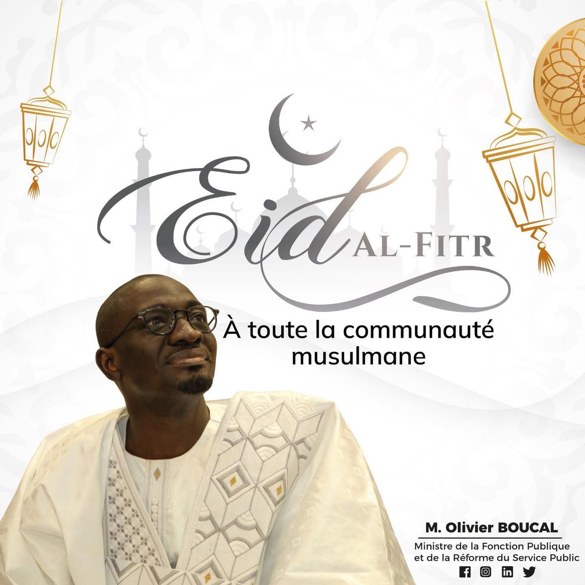BoucalOfficiel's tweet photo. En ce jour béni de l’Eid al-Fitr,  
j’adresse mes vœux les plus chaleureux à toute la communauté musulmane, d'ici et d'ailleurs. 

Prions ensemble pour un Sénégal de paix durable, de prospérité partagée et résolument tourné vers un avenir radieux.
Bonne fête de Korité ! https://t.co/JnlSLpyMxO