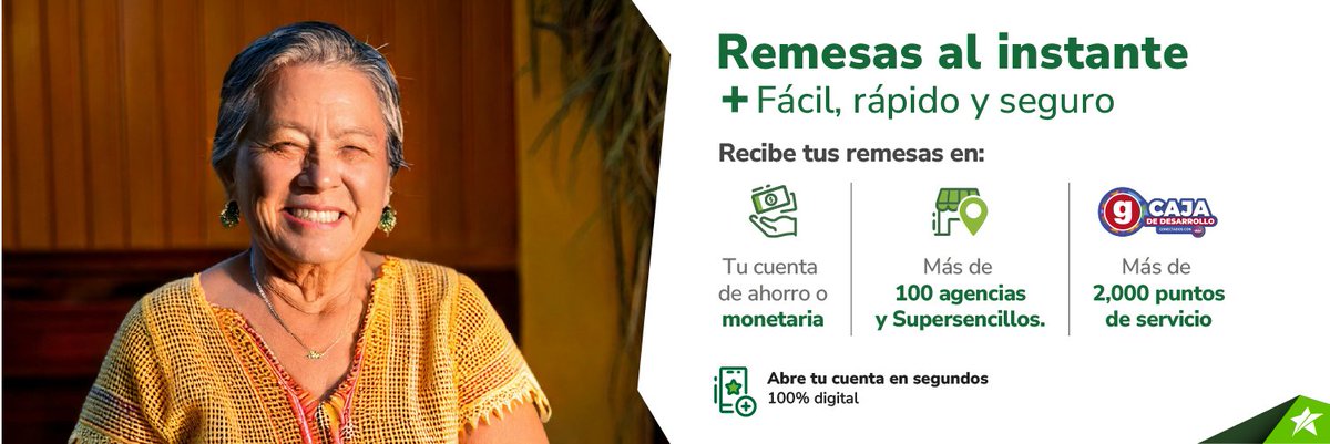 💸 ¡Recibe tus remesas sin complicaciones! 

Fácil, rápido y seguro en tu cuenta de ahorro o monetaria. 🌍 Además, más de 2,000 puntos de servicio y agencias a tu disposición. 

#Remesas #BancoPromerica #FácilYRápido #ServicioAlCliente
