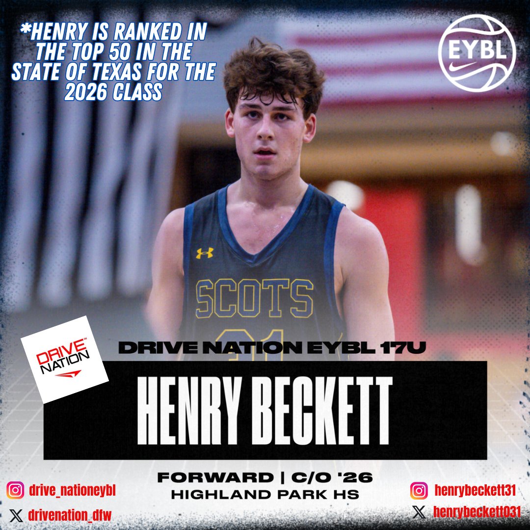 Highland Park Men's Basketball (@scotshoopshp) on Twitter photo UPDATE:
Henry Beckett <a href="/HenryBeckett031/">Henry Beckett</a> will be playing this summer with <a href="/DriveNation_Dfw/">DriveNation_DFW</a> on the Nike EYBL Circuit. UPDATE:
Henry Beckett <a href="/HenryBeckett031/">Henry Beckett</a> will be playing this summer with <a href="/DriveNation_Dfw/">DriveNation_DFW</a> on the Nike EYBL Circuit.