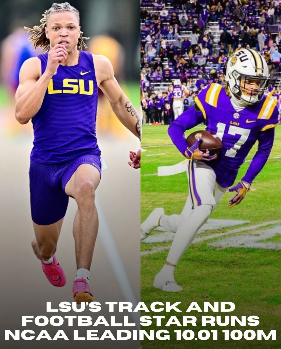 RoriDunk (@fitzdunk) on Twitter photo The best football players have a background in track and field 🏈
<a href="/LSUTrackField/">LSU Track & Field</a> & <a href="/LSUfootball/">LSU Football</a> star Jelani Watkins (<a href="/laaared1/">Jelani watkins</a>) opened up his season with a slight 10.01 (+2.1) NCAA-leading 100m this weekend. 🤝 The best football players have a background in track and field 🏈
<a href="/LSUTrackField/">LSU Track & Field</a> & <a href="/LSUfootball/">LSU Football</a> star Jelani Watkins (<a href="/laaared1/">Jelani watkins</a>) opened up his season with a slight 10.01 (+2.1) NCAA-leading 100m this weekend. 🤝
