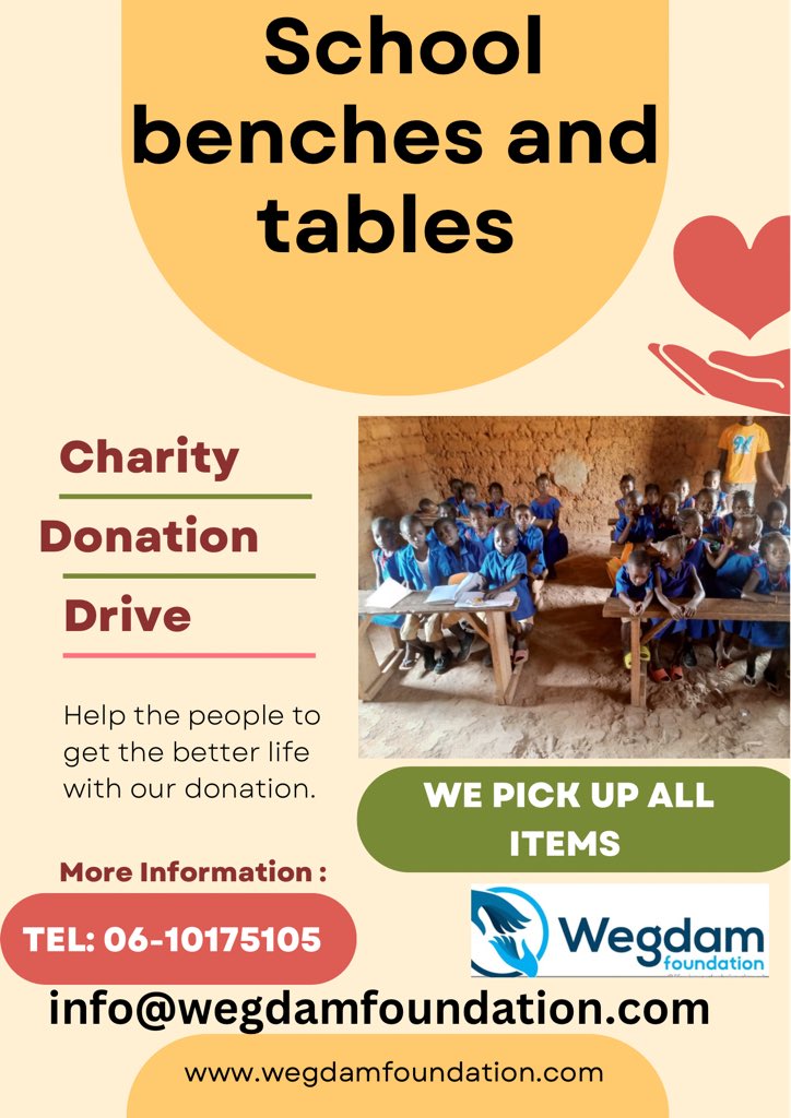 School benches and tables drive
