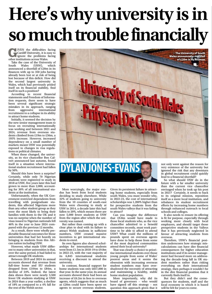 Professor Dylan Jones-Evans (@dylanjonesevans) on Twitter photo A view on the financial challenges facing <a href="/UniSouthWales/">University of South Wales</a> A view on the financial challenges facing <a href="/UniSouthWales/">University of South Wales</a>