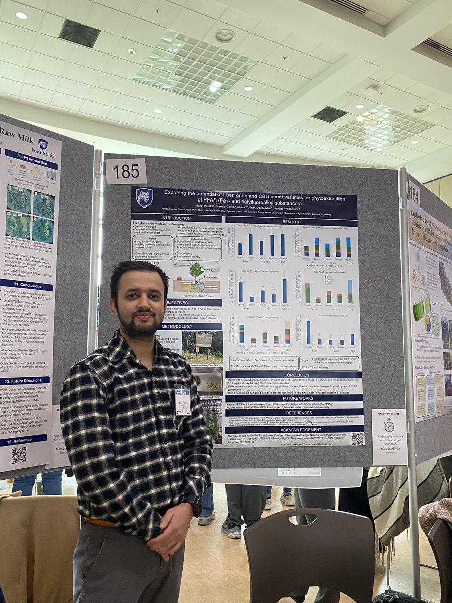 Manoj Paudel (@manojpaudel13) on Twitter photo Poster Presentation on ‘Exploring the potential of fiber, grain and CBD hemp varieties for phytoextraction of PFAS ( Per- and polyfluoroalkyl substances’ #Penn_State_Graduate_Exhibition
<a href="/carrijo_crops/">Daniela Carrijo</a> Poster Presentation on ‘Exploring the potential of fiber, grain and CBD hemp varieties for phytoextraction of PFAS ( Per- and polyfluoroalkyl substances’ #Penn_State_Graduate_Exhibition
<a href="/carrijo_crops/">Daniela Carrijo</a>