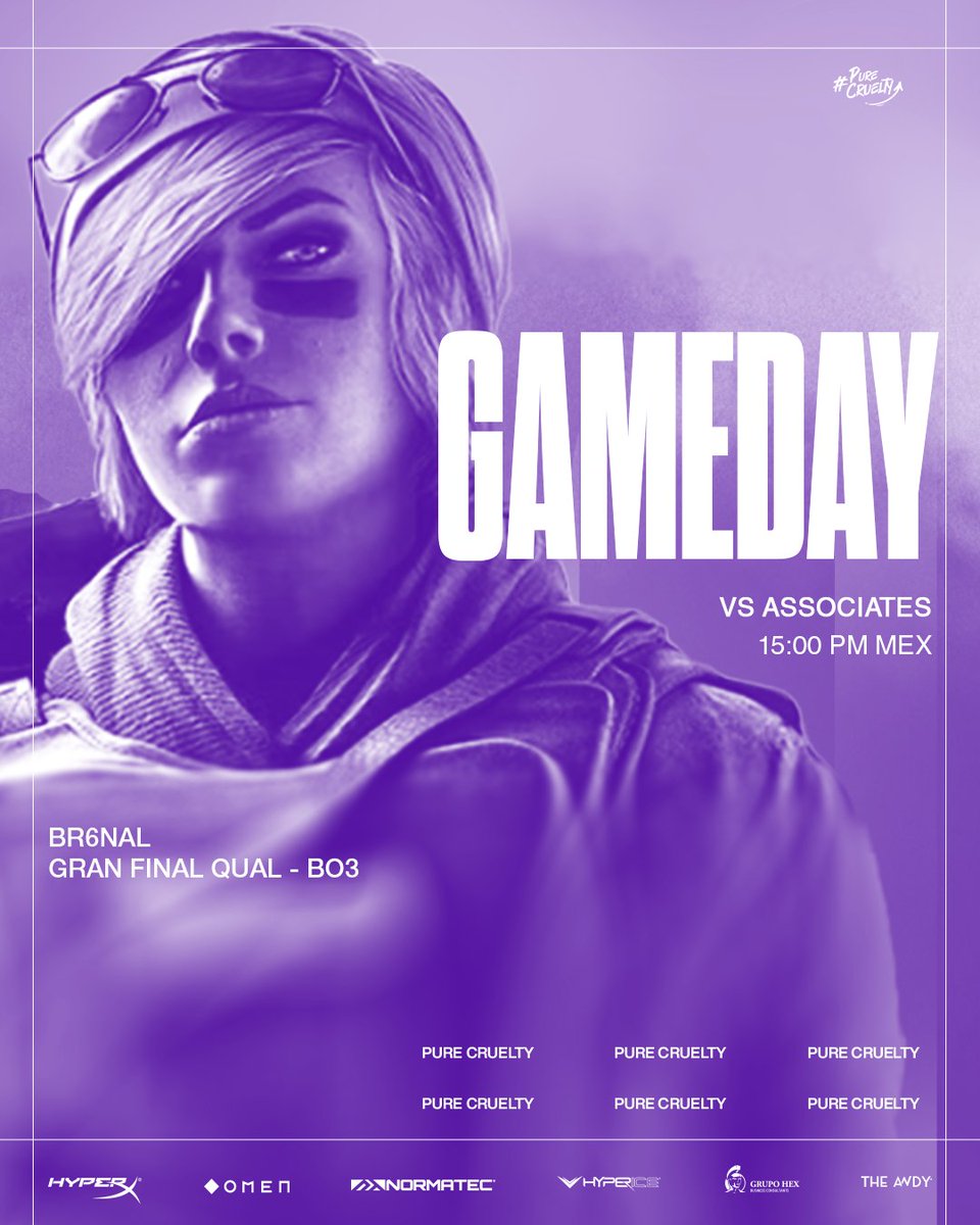 CRUELTY 👿 (@eteamcruelty) on Twitter photo ¡Batalla Final! 🔥 Solo un paso para la Liga de Norteamérica.
🏆 <a href="/R6esports/">Rainbow Six Esports</a>
🆚 Associates
🛡️ Gran Final Qual
⏰ 15:30🇲🇽 16:30🇨🇴 18:30🇦🇷
📡 twitch.tv/rainbow6es
¡Que la crueldad se apodere de tu alma!
#PureCruelty ¡Batalla Final! 🔥 Solo un paso para la Liga de Norteamérica.
🏆 <a href="/R6esports/">Rainbow Six Esports</a>
🆚 Associates
🛡️ Gran Final Qual
⏰ 15:30🇲🇽 16:30🇨🇴 18:30🇦🇷
📡 twitch.tv/rainbow6es
¡Que la crueldad se apodere de tu alma!
#PureCruelty