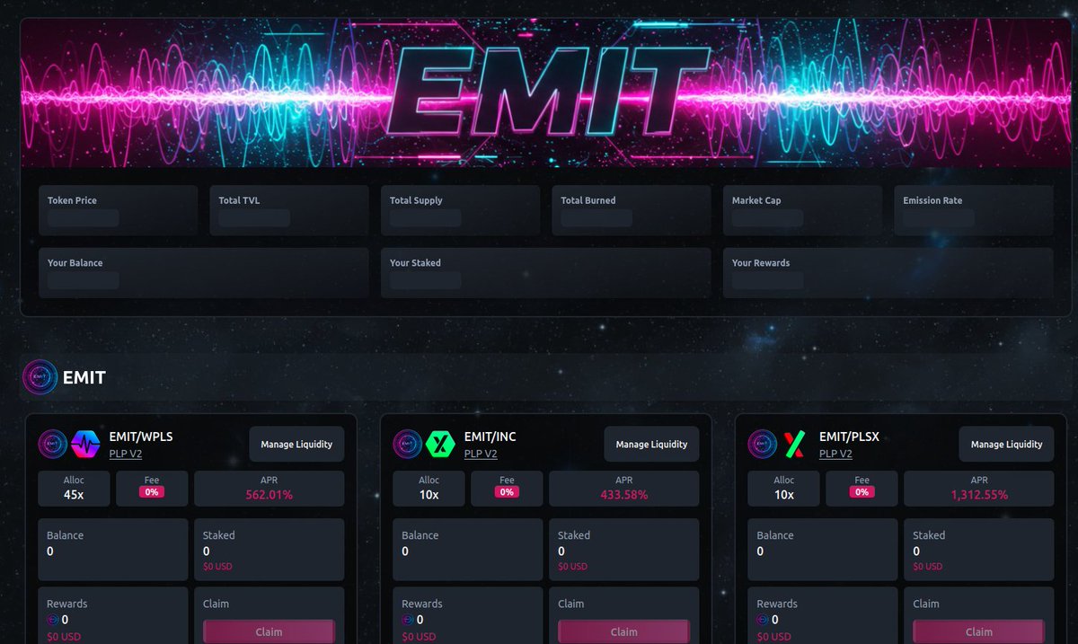 $EMIT farms are printing

500%+ APR on the EMIT pairs

$60k market cap

Good Entry?

#PulseChain