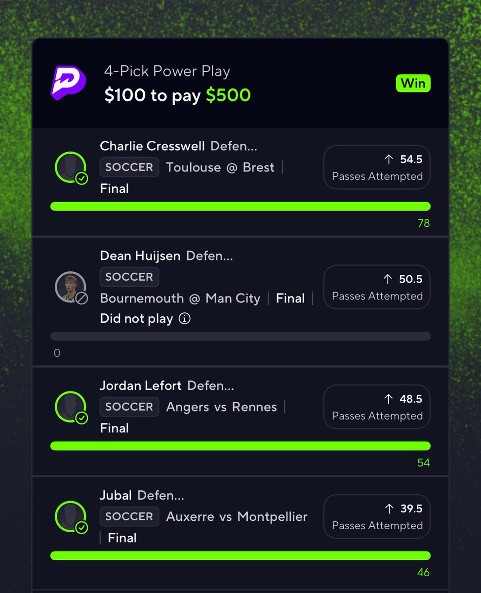 PotdPrizepicks's tweet image. $100 or FREE VIP💯 to 3 people that RT/LIKES

SWEPT DAY🧹Heater continues🔥
All Glory to GOD💚

Recap 8/8✅ 
Julien over Clear✅
Ginter over Clear✅
Jubal over Passes✅
Lefort over Passes✅
Lamine over Shots✅
Haaland over Shots✅
Lienhart over Passes✅
Cresswell over Passes✅