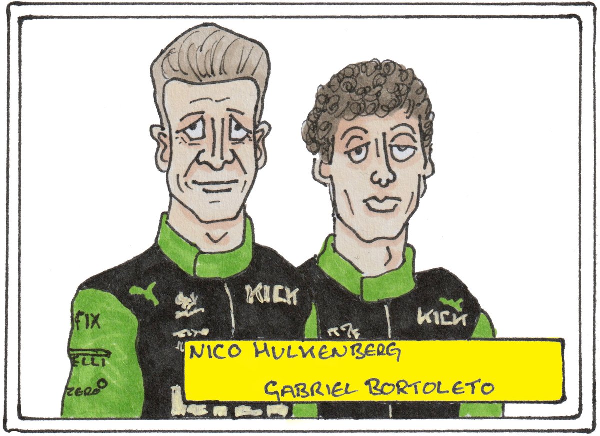 badlydrawnf1's tweet photo. Nico and Gabriel @HulkHulkenberg @gabortoleto85 https://t.co/mGeWKrcQeu