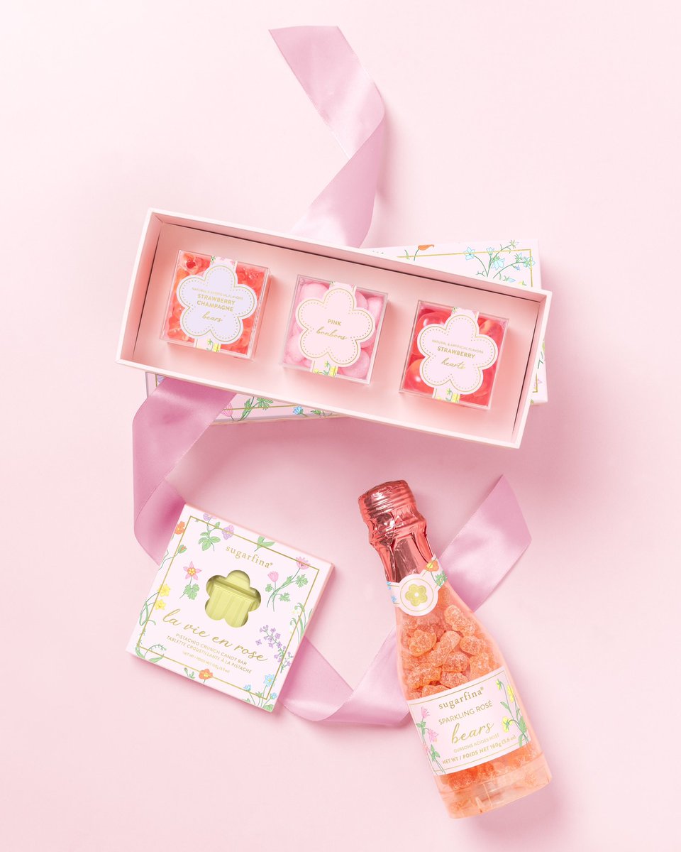 Find sweetness in every day with our limited-edition La Vie en Rose Collection! 

💐 La Vie en Rose 3 Piece Candy Bento Box 
🥂 Sparkling Rosé Bears Celebration Bottle 
💗 Pistachio Crunch Bar 
#sugarfina

Shop now: sugarfina.com/gift-shop/moth…