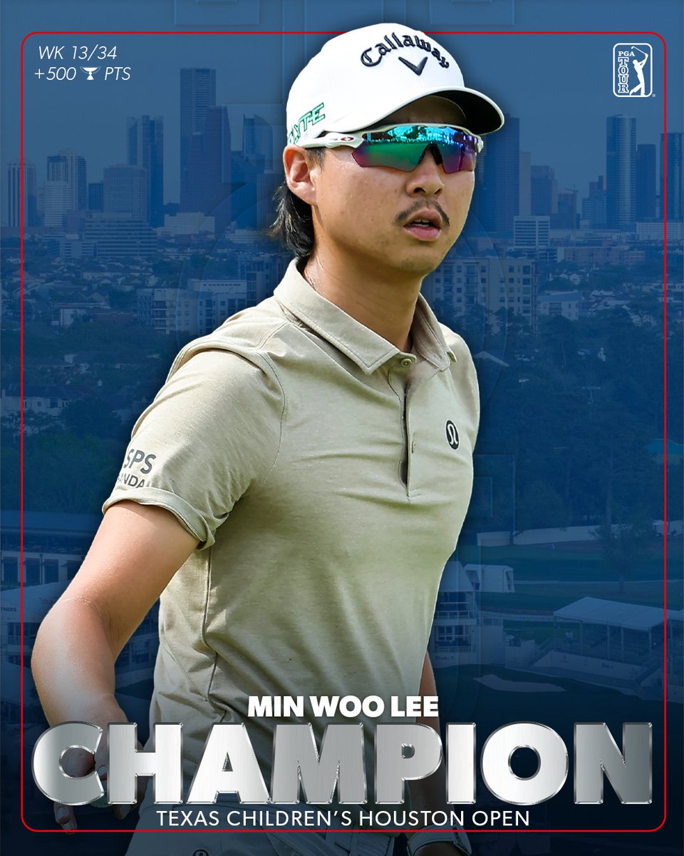 PGA TOUR (@pgatour) on Twitter photo Victory is served ๐จโ๐ณ
@MinWoo27Lee wins his first PGA TOUR title <a href="/TCHouOpen/">Texas Childrenโs Houston Open</a>! Victory is served ๐จโ๐ณ
@MinWoo27Lee wins his first PGA TOUR title <a href="/TCHouOpen/">Texas Childrenโs Houston Open</a>!