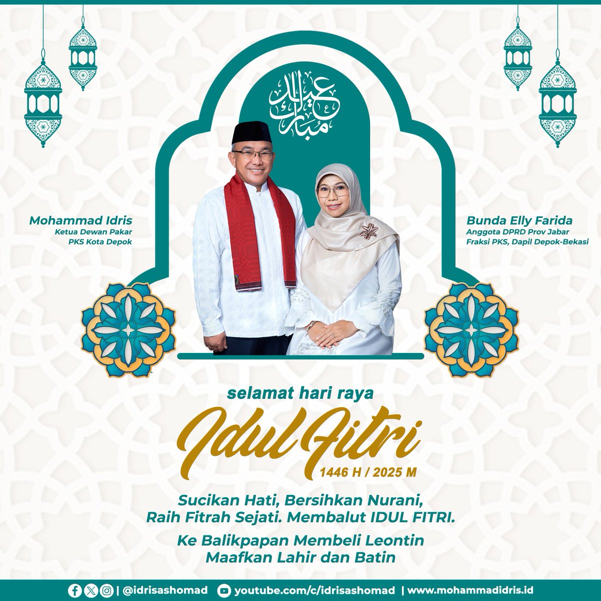 Sucikan Hati, Bersihkan Nurani, Raih Fitrah Sejati.
Membalut IDUL FITRI.

Ke Balikpapan membeli Leontin
Maafkan Lahir dan Batin