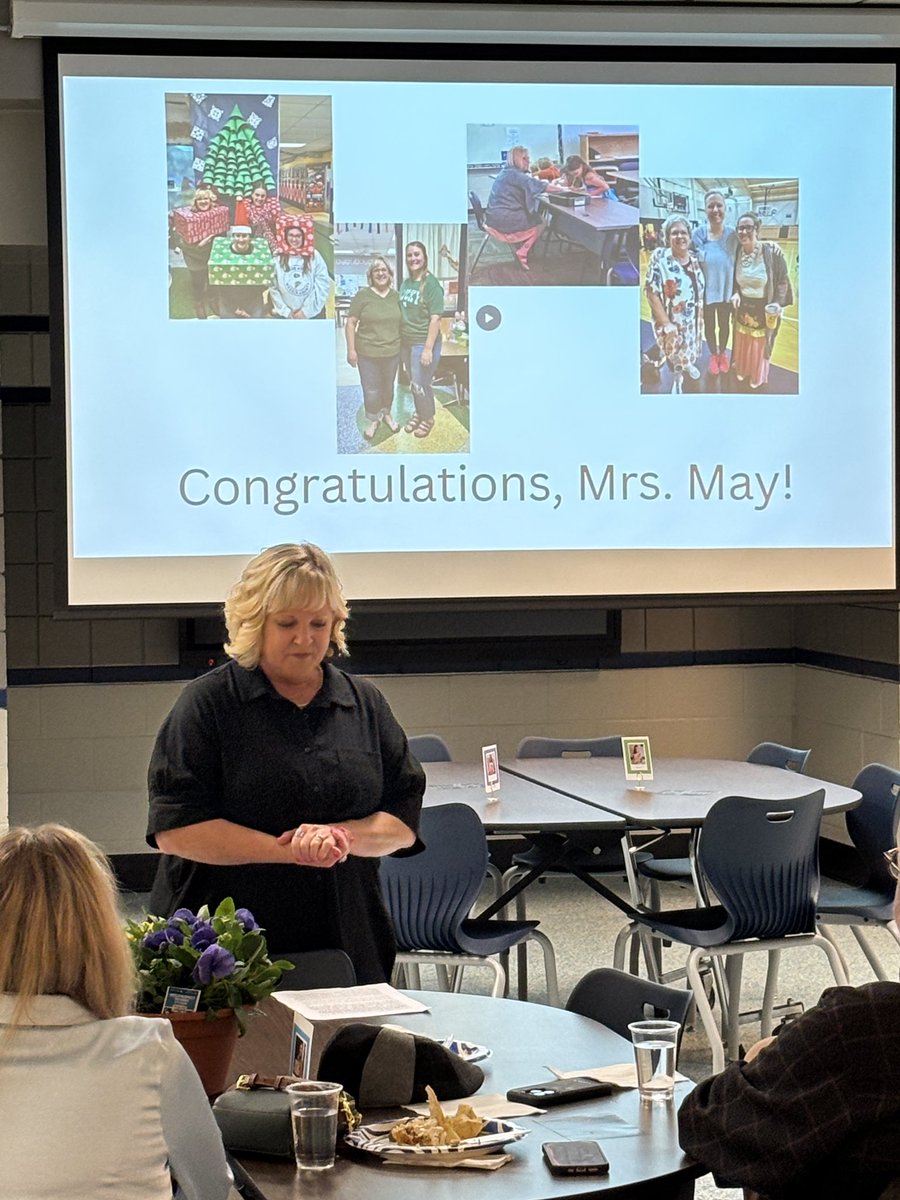 What a great afternoon celebrating Mrs. May as the 2024-25 USD 417 Master Teacher!!! She is an awesome person &amp; educator. It was great hearing from staff &amp; students on what makes Mrs. May our Master Teacher. Thank you to everyone who put the event on. #BetterTogether417