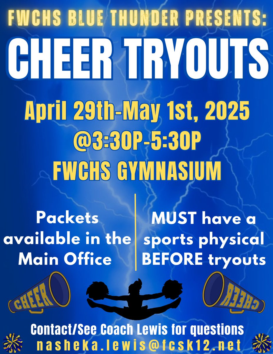 NaSheka Lewis (@fabsheka) on Twitter photo It’s that time again! Cheer tryouts for FWCHS!! 💙💛 <a href="/fayettewarehigh/">Fayette-Ware High</a> <a href="/FCPSchoolsTN/">Fayette County Public Schools</a> <a href="/east_bulldogs24/">East Junior High School</a> <a href="/WestJrHighFCPS/">West Junior High School</a> It’s that time again! Cheer tryouts for FWCHS!! 💙💛 <a href="/fayettewarehigh/">Fayette-Ware High</a> <a href="/FCPSchoolsTN/">Fayette County Public Schools</a> <a href="/east_bulldogs24/">East Junior High School</a> <a href="/WestJrHighFCPS/">West Junior High School</a>