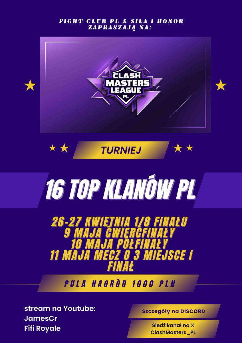 Niebawem poznacie klany uczestniczące w turnieju 🏆⚔️