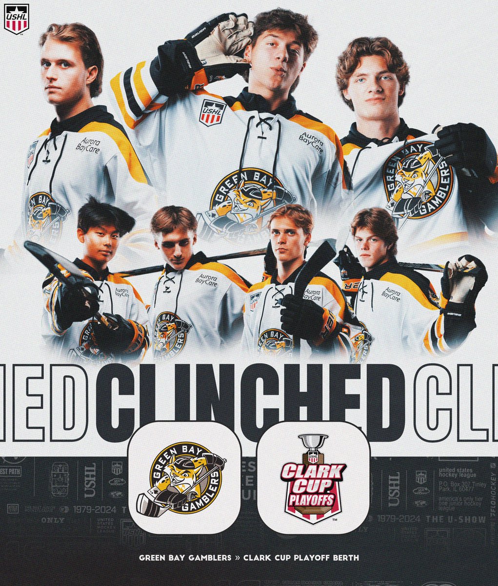 USHL (@ushl) on Twitter photo They played their cards right ♠️🃏
<a href="/GamblersHockey/">Green Bay Gamblers</a> has secured their spot in the #ClarkCup Playoffs! #USHL They played their cards right ♠️🃏
<a href="/GamblersHockey/">Green Bay Gamblers</a> has secured their spot in the #ClarkCup Playoffs! #USHL