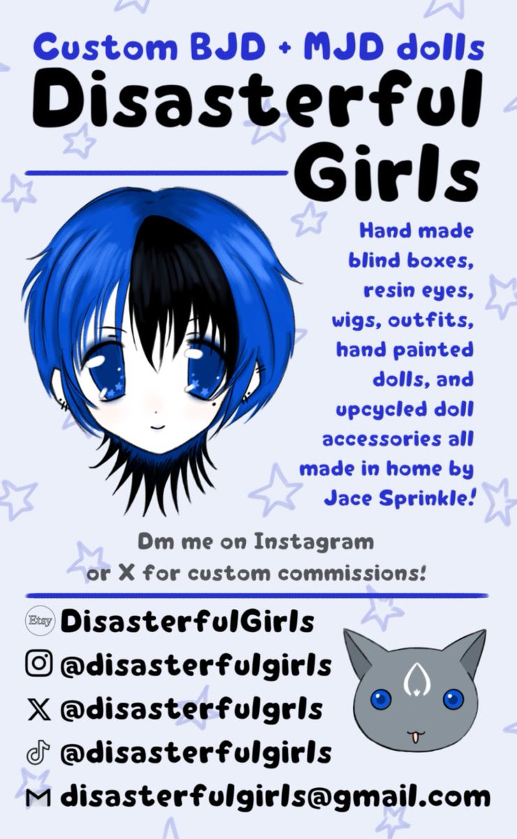 disasterfulgrls's tweet photo. Working on my business cards again and making thank you cards! Me & Kitten Totoro as Magical Girl & Magical Creature…. =^•.•^= Very inspired by Madoka!
-
#disasterfulgirlsdolls #disasterfulgirls #bjd #mjd #customdolls #ooakdolls https://t.co/pYIkiq9D84
