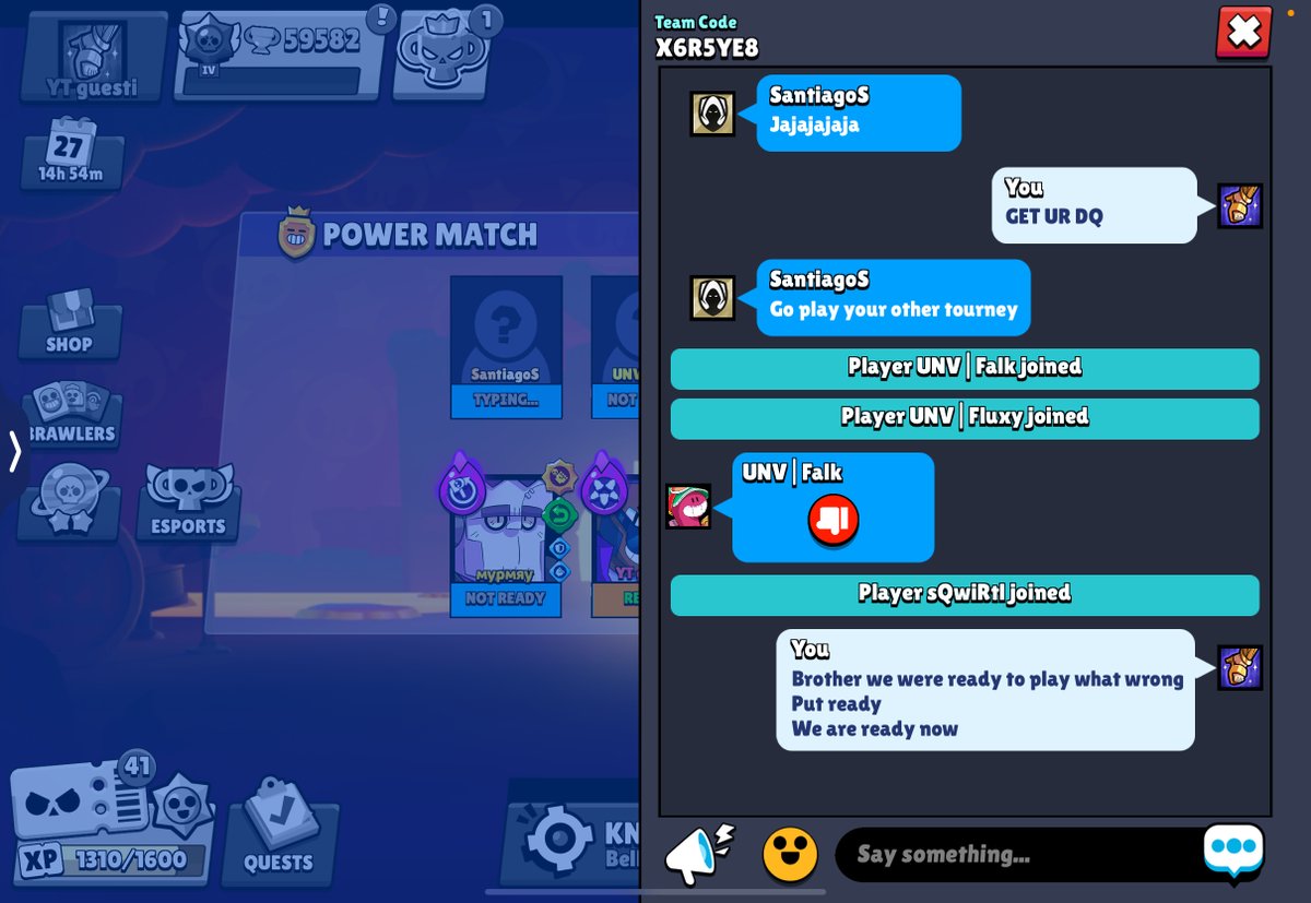 Below are 3 screenshots of Guesti and his team being readied up.  They repeatedly asked for the enemies to ready up as you can see, the enemies did not. 

They instead stalled until the 10-minute mark to try and get a quick recording of "Guesti breaking the rules". 1/3