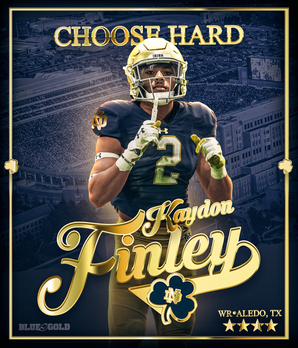 BlueandGold.com (@bginews) on Twitter photo Four-star wide receiver <a href="/KaydonFinley/">Kaydon Finley</a> was back at Notre Dame for a multi-day visit and detailed it with <a href="/MikeTSinger/">Mike Singer</a>‼️
“Ever since they offered me, they’ve been one of my top schools. And they remain up there.” ☘️
Full story: on3.com/teams/notre-da… Four-star wide receiver <a href="/KaydonFinley/">Kaydon Finley</a> was back at Notre Dame for a multi-day visit and detailed it with <a href="/MikeTSinger/">Mike Singer</a>‼️
“Ever since they offered me, they’ve been one of my top schools. And they remain up there.” ☘️
Full story: on3.com/teams/notre-da…