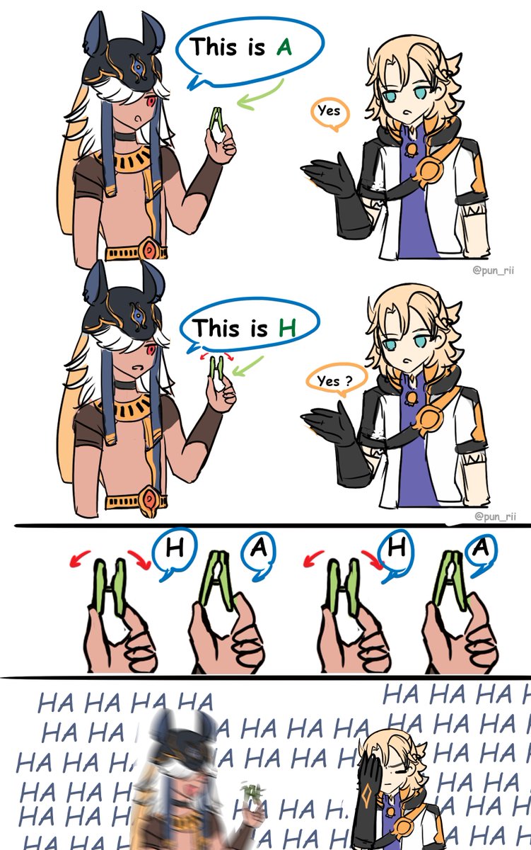 pun_rii's tweet image. Cyno and Albedy jokes 😅
#cyno #albedo #xiao #scaramouche