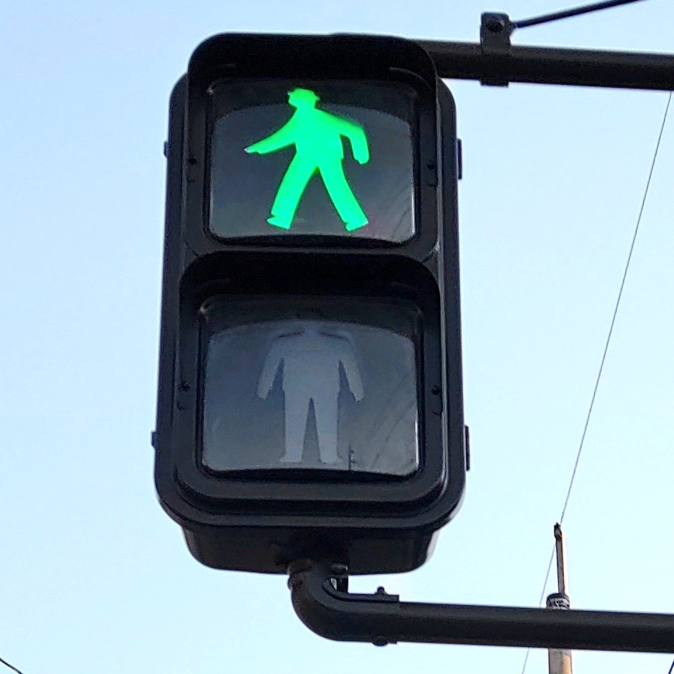 この歩行者信号機、違和感の塊で草