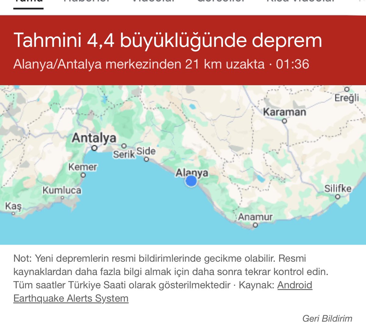 Geçmiş olsun Alanya #deprem yine hatırlattı kendini