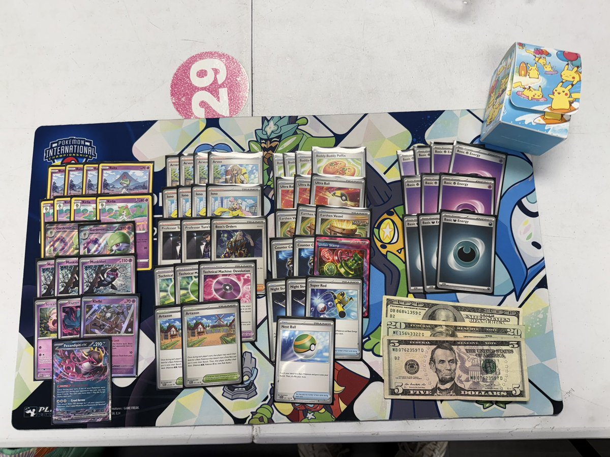 Thanks <a href="/BenryBrand/">Henry Brand</a> for the list to get $125. Split top 8 at a local $1K today to send off Refinement Kirlia. 

Got top 4 at a cup yesterday as well - glad to get a couple of final good runs before rotation.