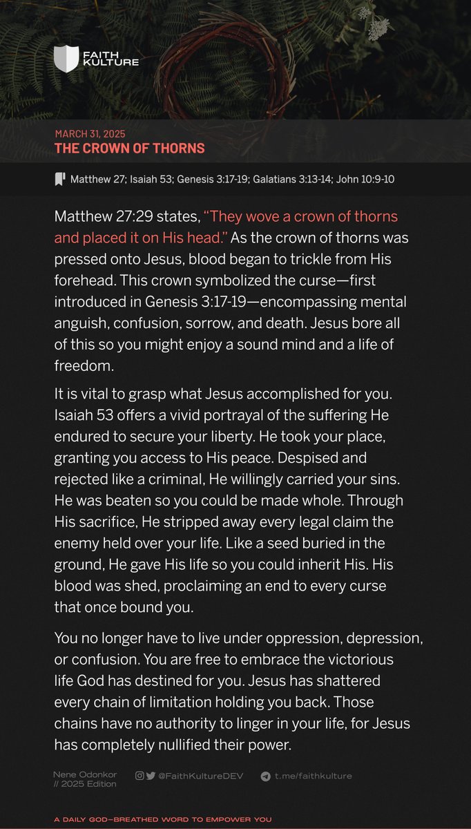 You are free to embrace the victorious life God has destined for you. Jesus has shattered every chain of limitation holding you back. #FaithKulture