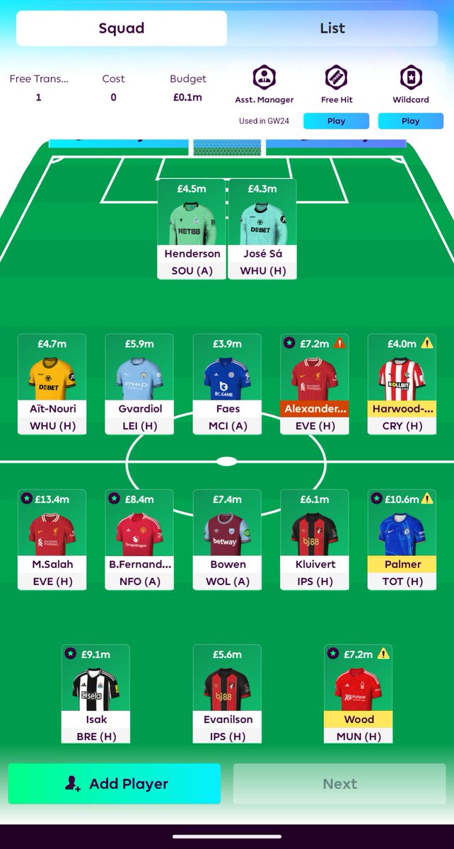 VishwajeethV's tweet photo. @_FPLtips Hey @_FPLtips Any recommendations here? TAA to Munoz And Wood to Mateta for a - 4? Leaning towards the same chip strategy as you with FH 33 and WC 35. https://t.co/GojFtmVuoi