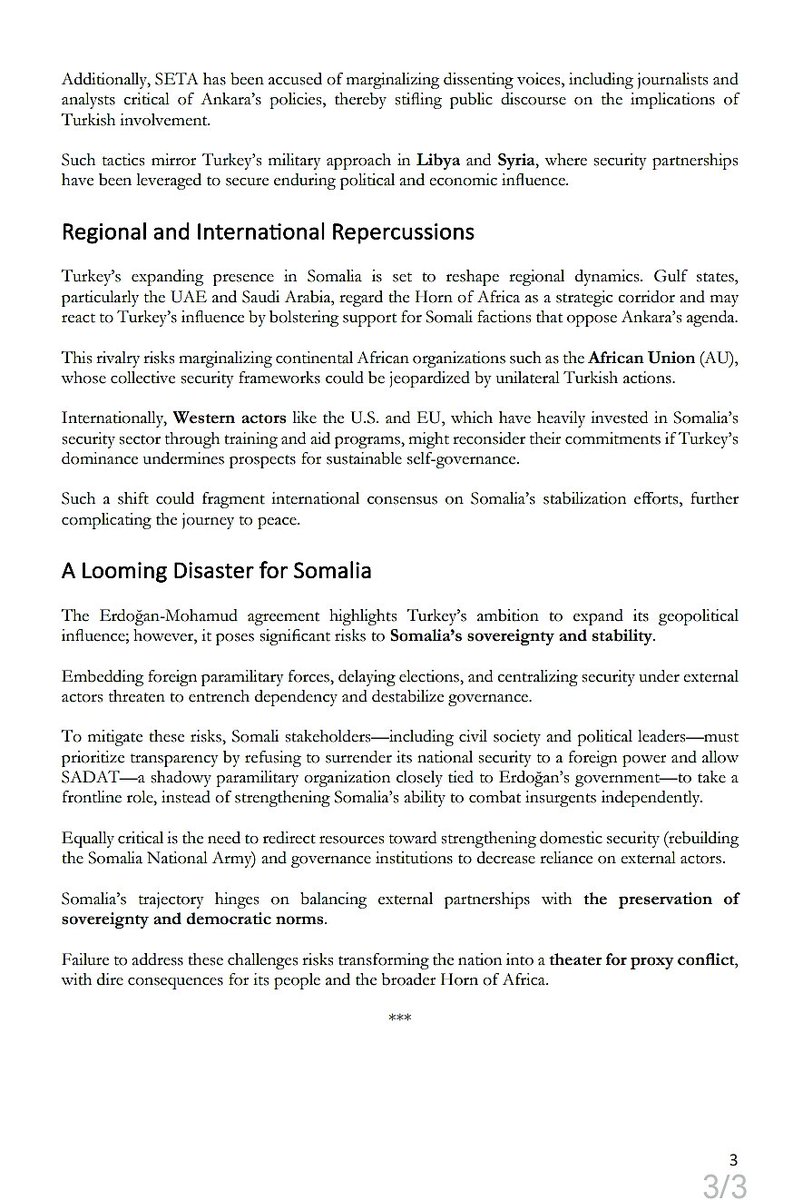 GlosoyaOrg's tweet image. 🔴 BREAKING!
A Must Read & Share Analysis about Turkey’s Dangerous Gamble in Somalia 🚨
Why the new bilateral agreement between Erdoğan & Hassan Sheikh is raising concerns about Somalia’s sovereignty, with Turkey’s SADAT paramilitary forces taking a frontline role in the…