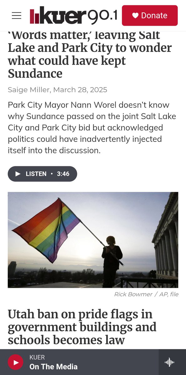 Utah government makes it illegal to hang a pride flag in schools then wonders why the biggest indie film festival in the world decides to leave. Awful idiots lol