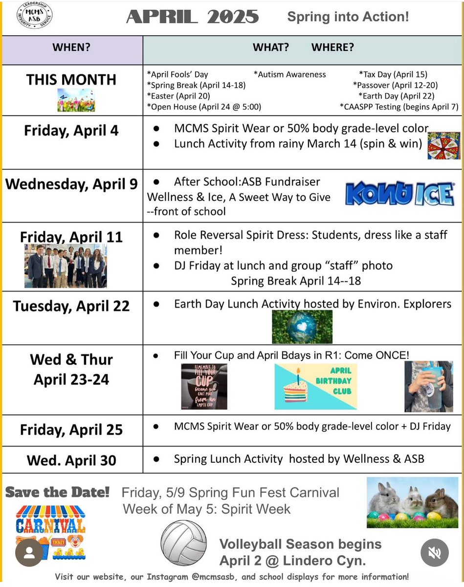 MCMS_Panthers's tweet image. Check out what’s going on in Panther territory for the month of April. 🐾💙🌷