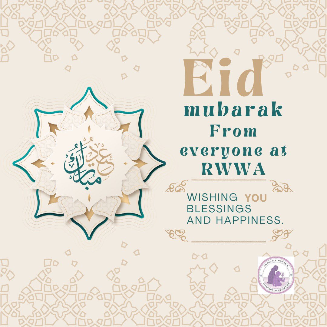 Wishing everyone a blessed &amp; joyful Eid from Rochdale Womens Welfare Association!

As we celebrate, let’s remember those facing hardship. May this be a time of togetherness, joy &amp; compassion.

#EidMubarak #EidUlFitr